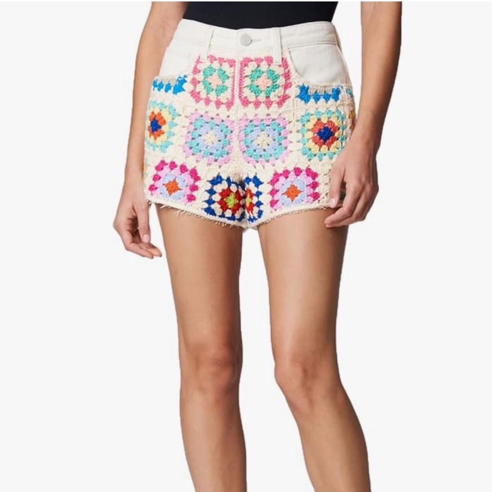 Blank NYC crochet denim shorts